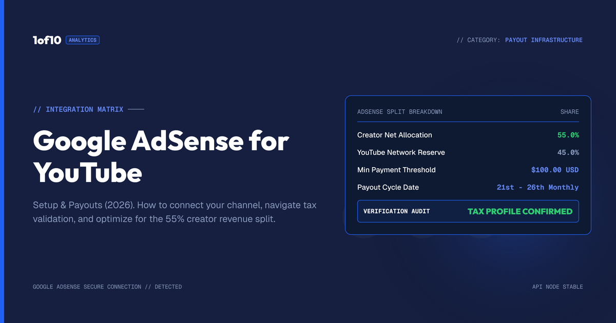 Google AdSense for YouTube: Setup & Payouts (2026)