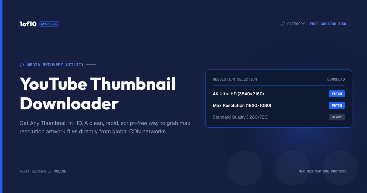 YouTube Thumbnail Downloader: Get Any Thumbnail in HD